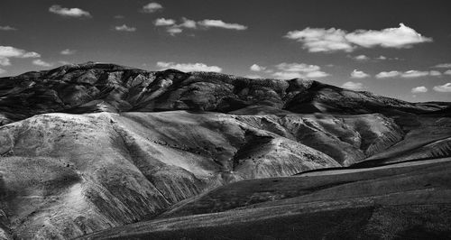 Rock formations on landscape against sky