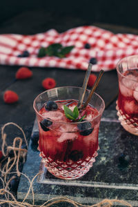 Close-up of drink on table