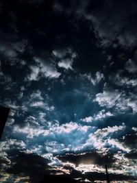 Low angle view of dramatic sky
