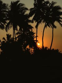 Silhouette trees against sky during sunset