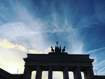 Low angle view of brandenburg gate against sky