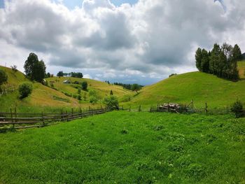 Scenic view of field against sky