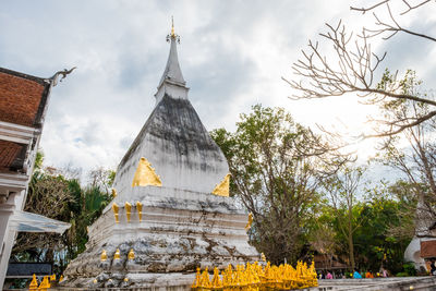 Low angle view of temple building against sky