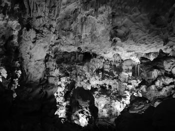 Low angle view of rock formation