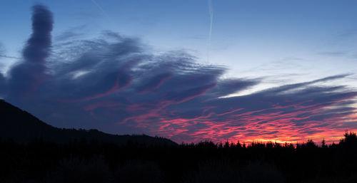 Scenic view of dramatic sky during sunset
