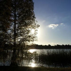 Sunset over lake