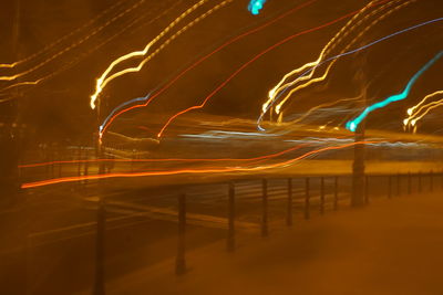 Light trails in city at night