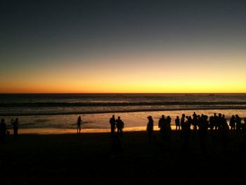 Scenic view of sea at sunset