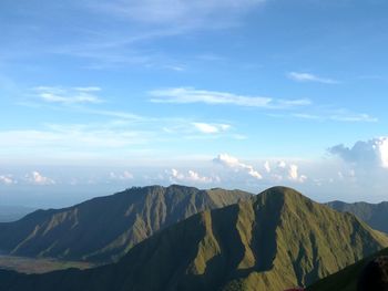 Panoramic view of mountains against sky