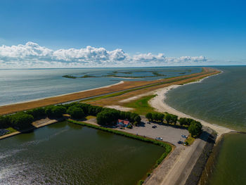 High angle view of sea against sky