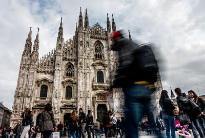 Tourists in front of cathedral