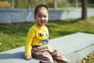 Portrait of boy looking away