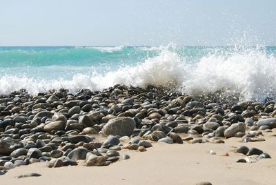 Scenic view of sea waves