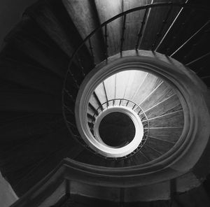 Directly below shot of spiral staircase