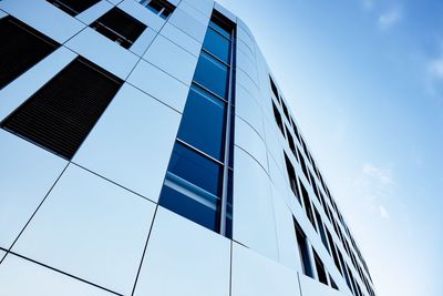 Low angle view of modern building against sky