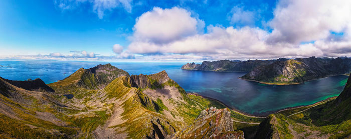 Panoramic view of mountains against sky