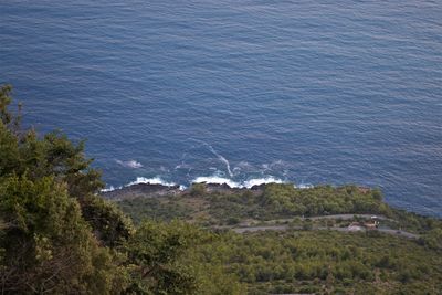 High angle view of beach