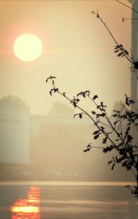 View of calm sea at sunset
