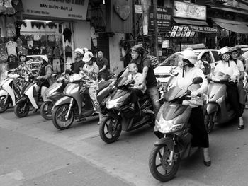 People on street in city