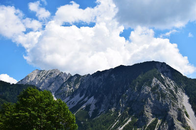 Low angle view of mountains against sky