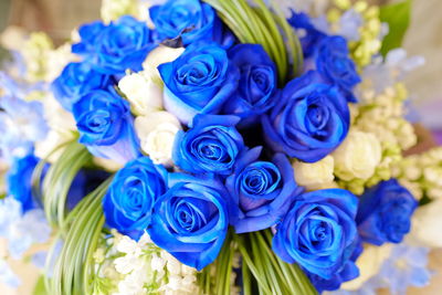 Close-up of blue rose bouquet
