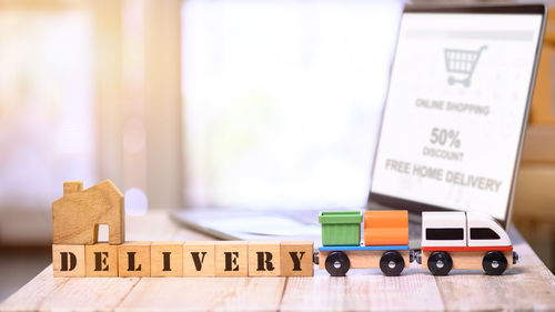 Close-up of toy on table
