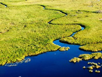 High angle view of lake