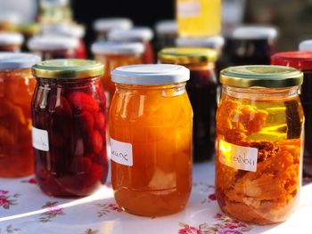 Close-up of homemade preserves