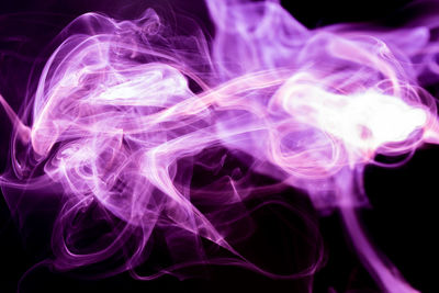 Close-up of smoke against black background