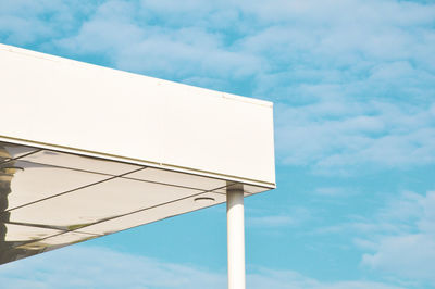 Low angle view of pole against sky