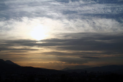 Silhouette buildings against sky during sunset