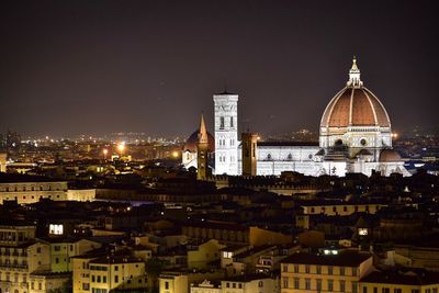 Illuminated duomo santa maria del fiore in city at night