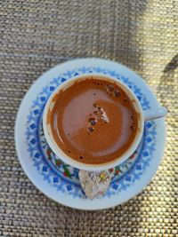 Directly above shot of tea on table