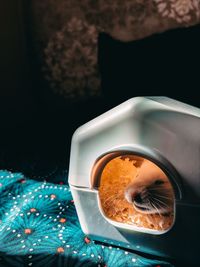 High angle view of coffee on table