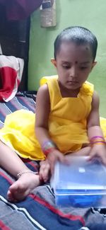 Cute boy looking at camera