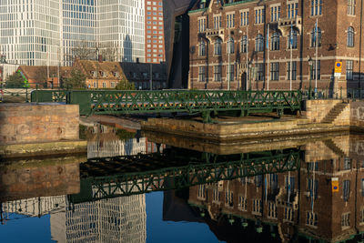 Reflection of buildings in water