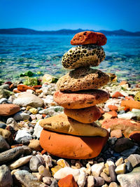 Stack of stones on beach