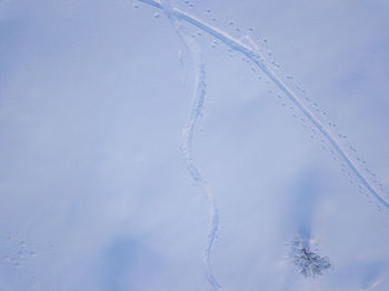 Aerial view of vapor trails in sky