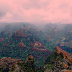 High angle view of mountain range