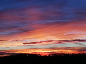 Scenic view of dramatic sky during sunset