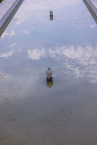 High angle view of puddle in lake