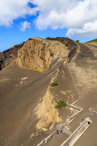 Panoramic view of road amidst land against sky