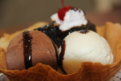 Close-up of ice cream