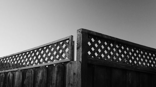 Low angle view of bridge against clear sky