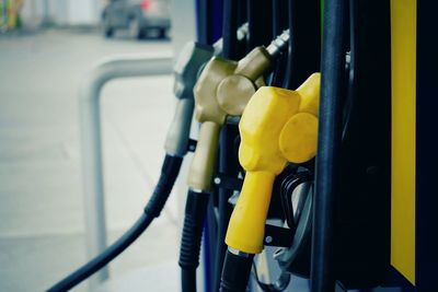 Close-up of gasoline at gas station