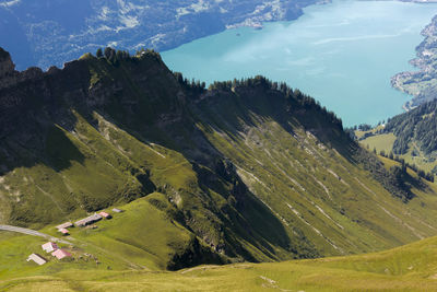 High angle view of landscape against sky