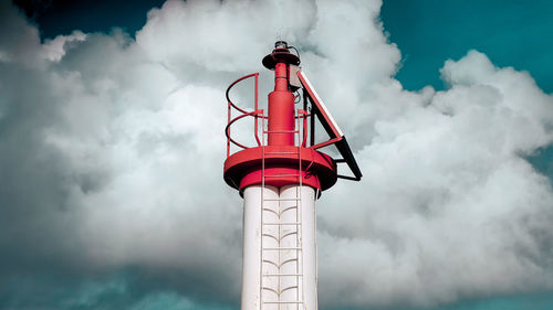 Low angle view of lighthouse against sky