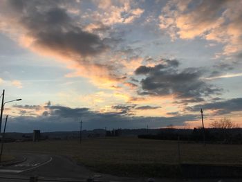 Road against dramatic sky