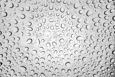 Full frame shot of water drops on glass