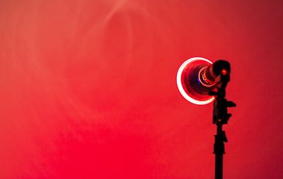 Close-up of illuminated red light